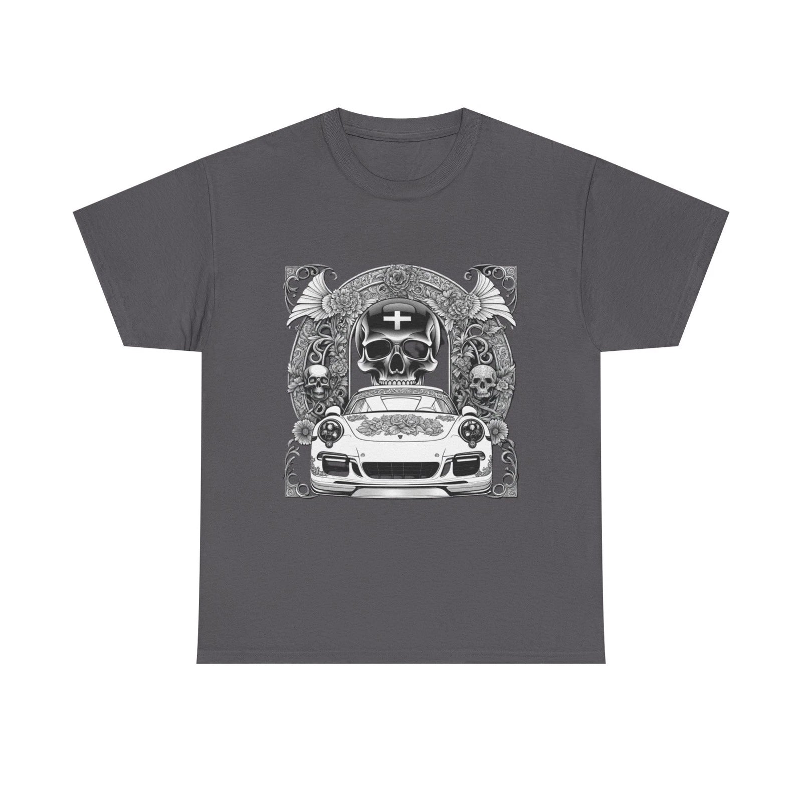 Skull & Car Graphic Tee, Edgy Men's T-Shirt, Casual Streetwear Top, Unique [...]