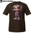 Cute Cartoon Girl T-Shirt – Urban Streetwear Style with Pink Sneakers