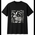 Flemish Giant Rabbit in the Swamp Botanical Mens T-Shirt Cute Kawaii Adorable