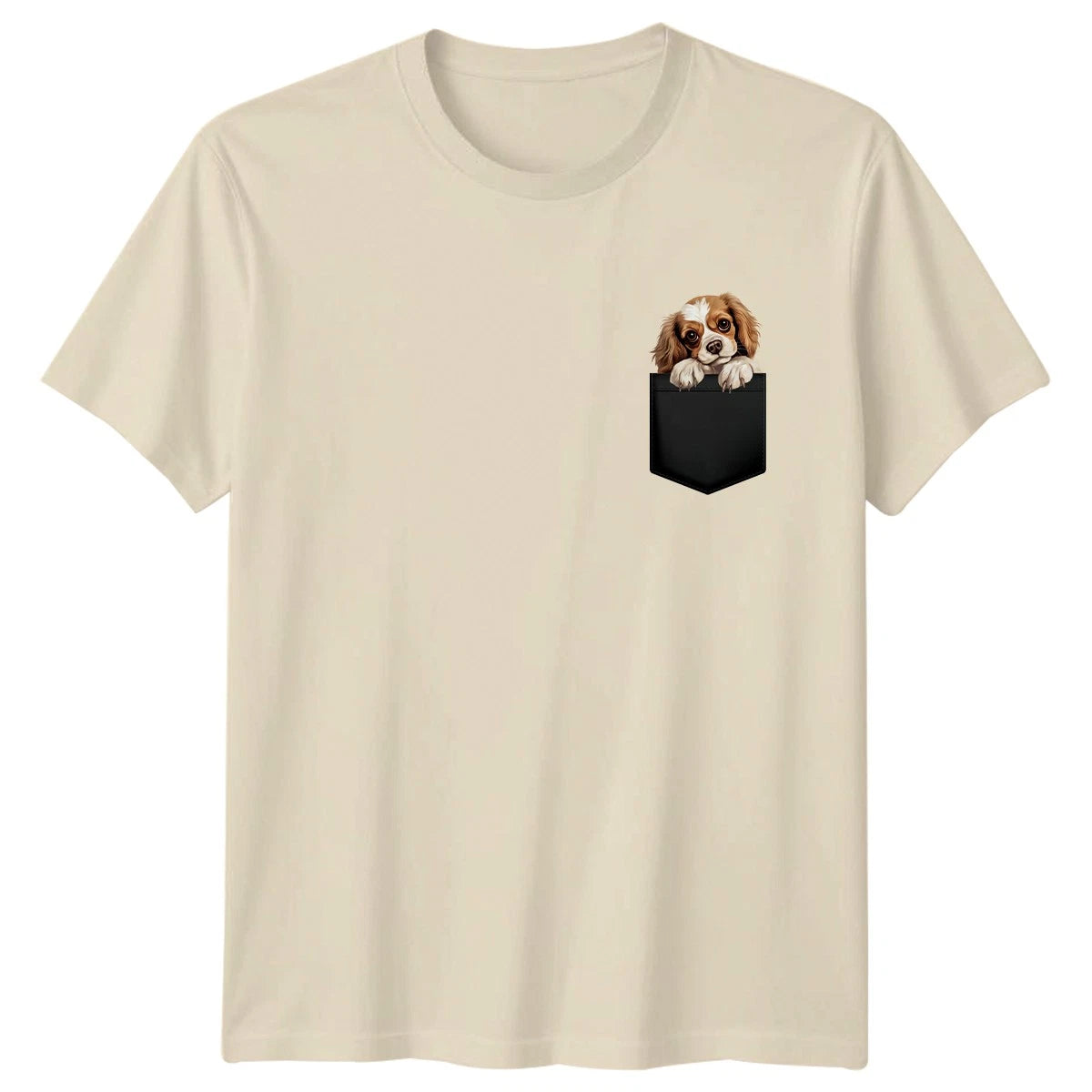 Cavalier King Charles Spaniel Puppy Dog Pocket Animals Dogs Mens T-Shirt