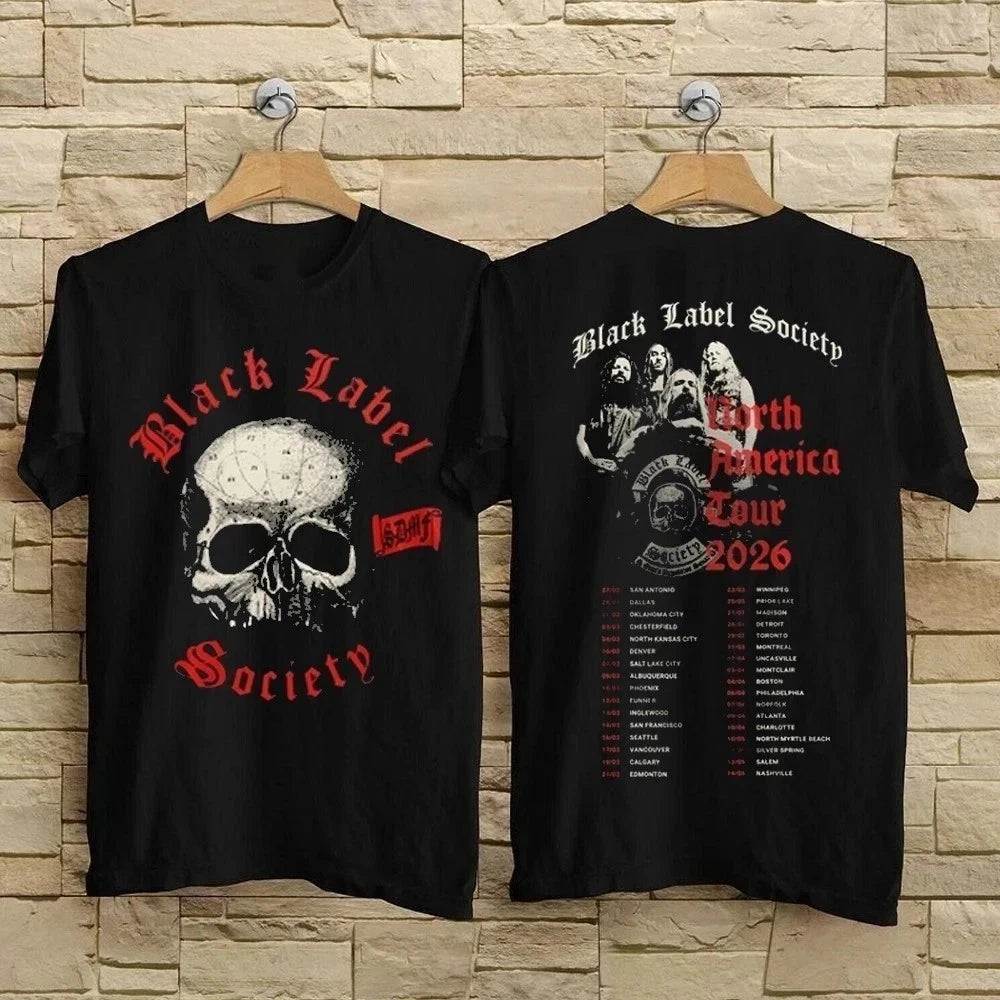 New 2 side Black Label Society Tour 2026 T-Shirt