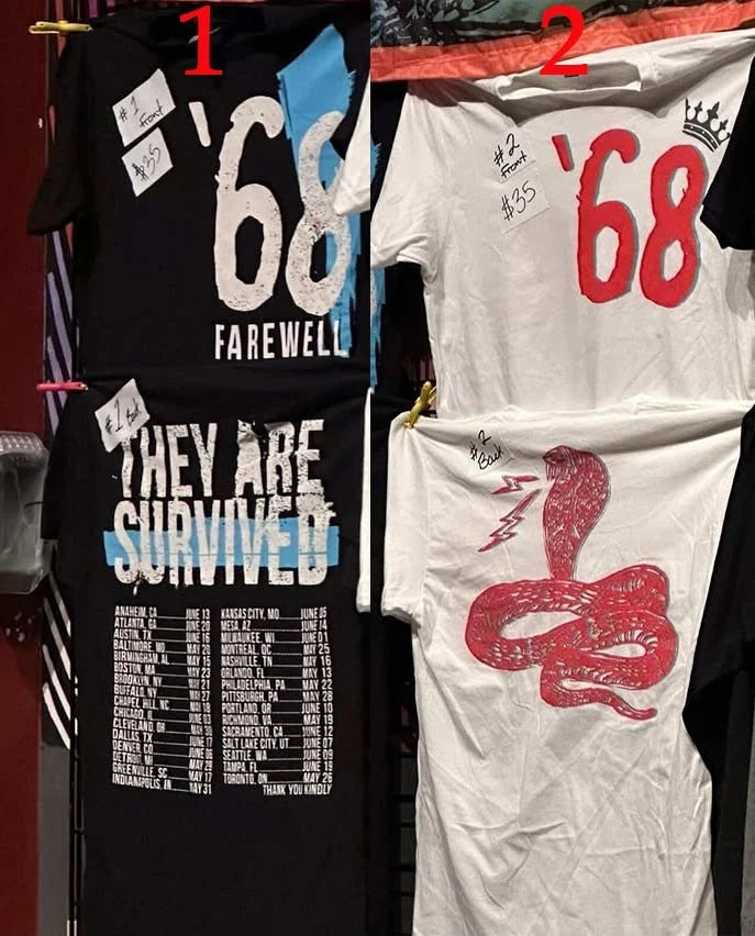 68 Band Farewell Tour T Shirt, They Are Survived Noise Rock Concert, reprint, 2