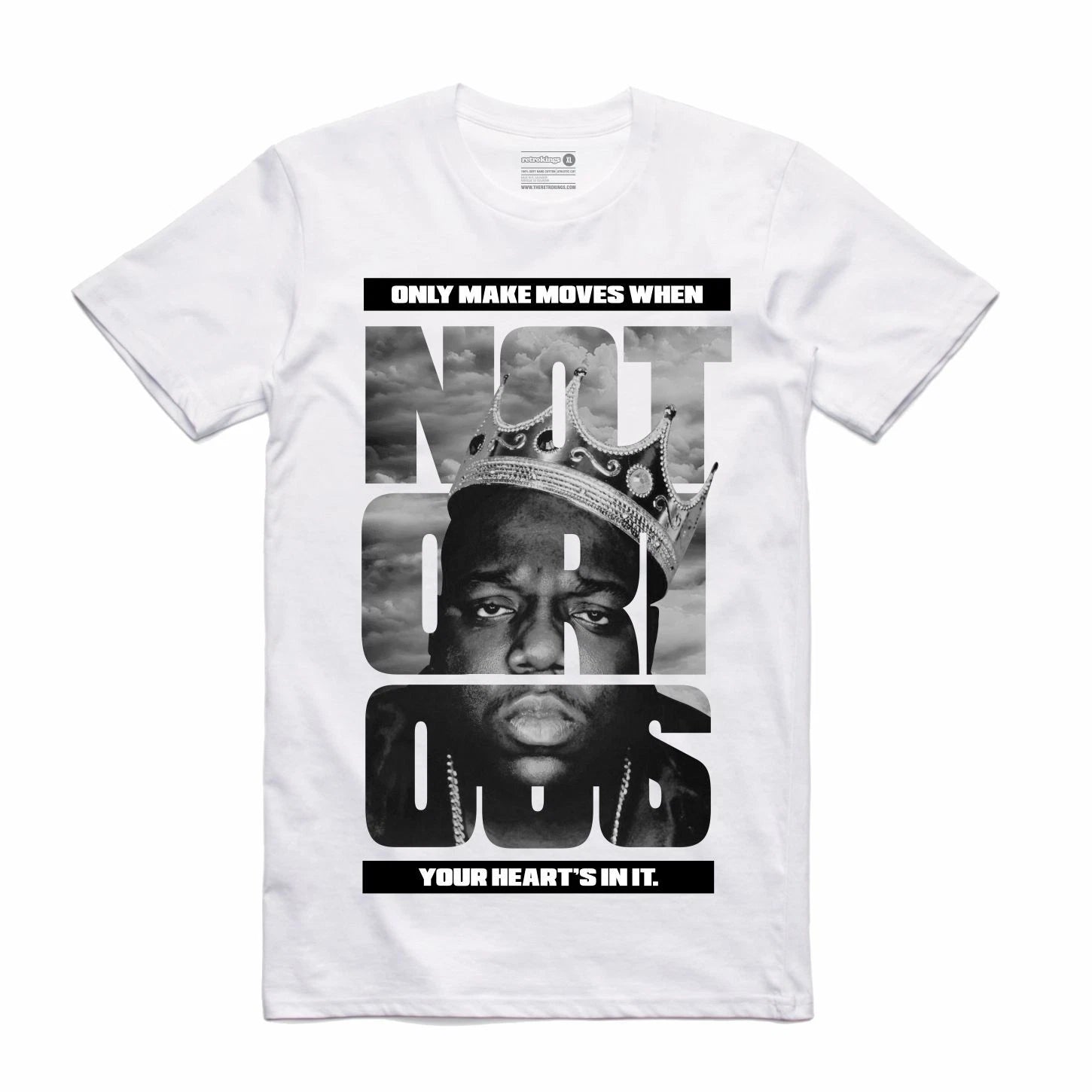 BRAND NEW Streetwear on Demand NOTORIOUS BIG BOLD WHITE Tee Shirt SMALL-3XLARGE