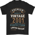 Premium Vintage 25th Birthday 2001 Mens T-Shirt 100% Cotton