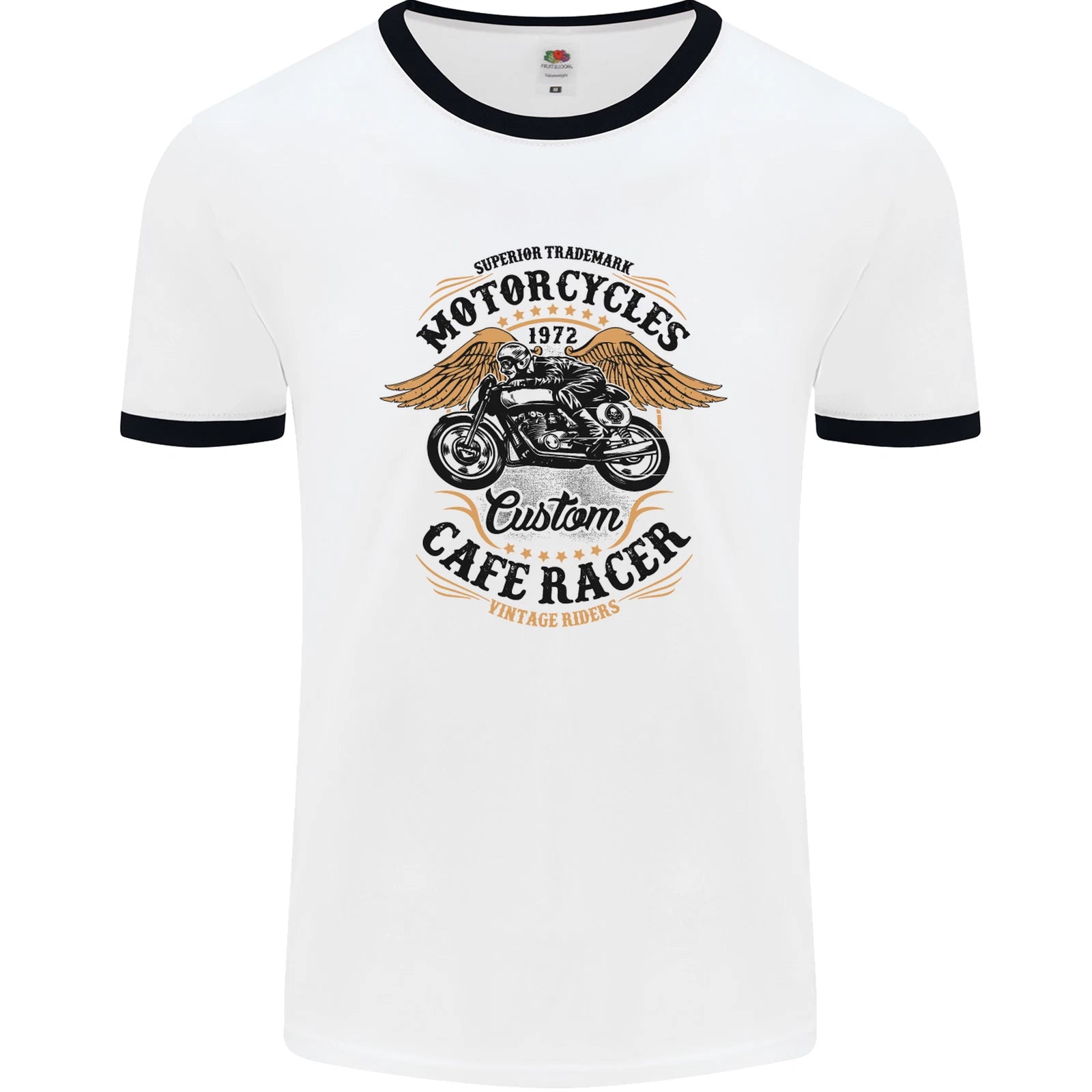 Biker Custom Cafe Racer Motorbike Mens Ringer T-Shirt