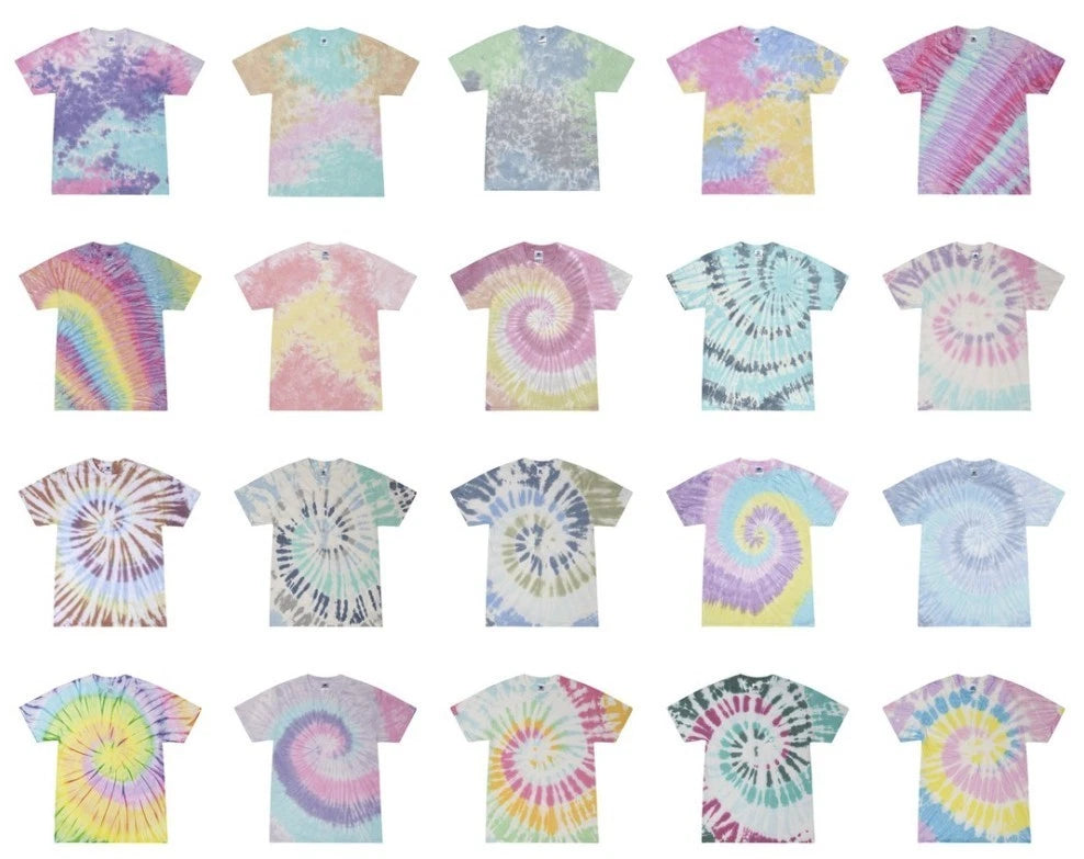 Colortone Pastel Tie Dye T-Shirt Short Sleeve Cotton Blank Tees Men Women Kids