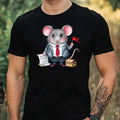 Mens Funny Mouse Print Cotton T-Shirt Size XS to 5XL