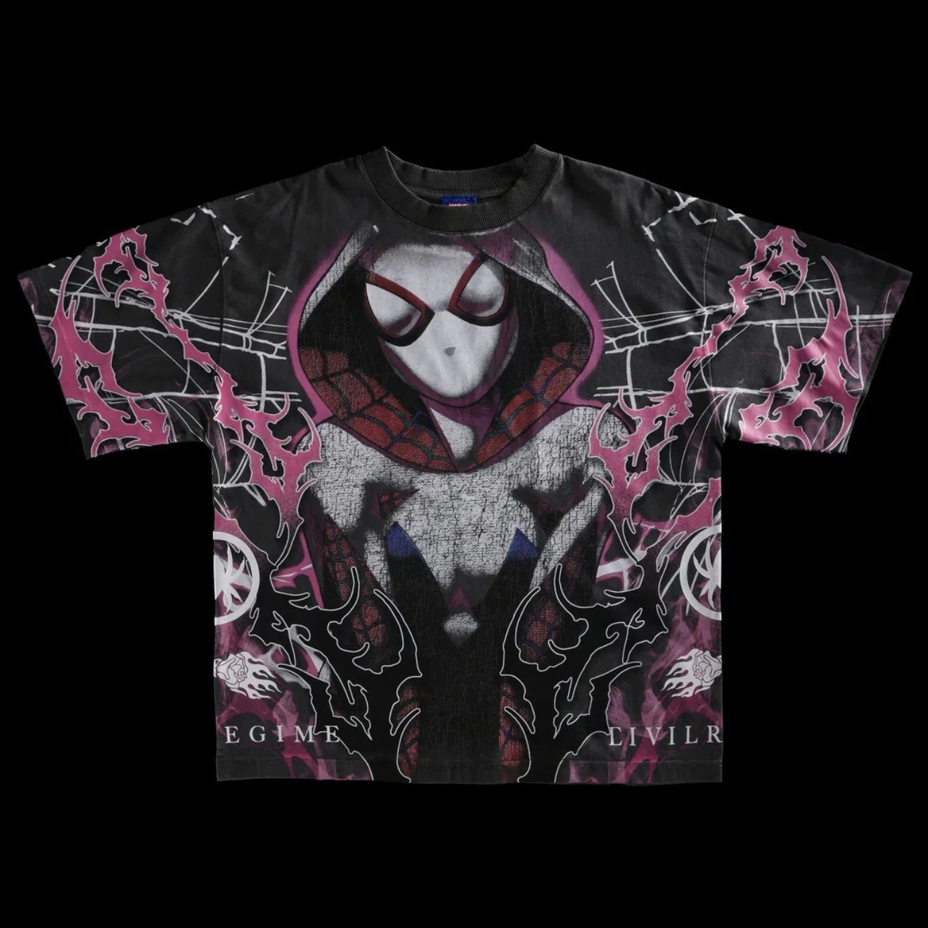 Small Civil Regime Spider-Man Gwen Stacy 199X Oversized T Shirt Vintage Ashes