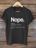 Nope Definition Funny Sarcastic Quote T Shirt