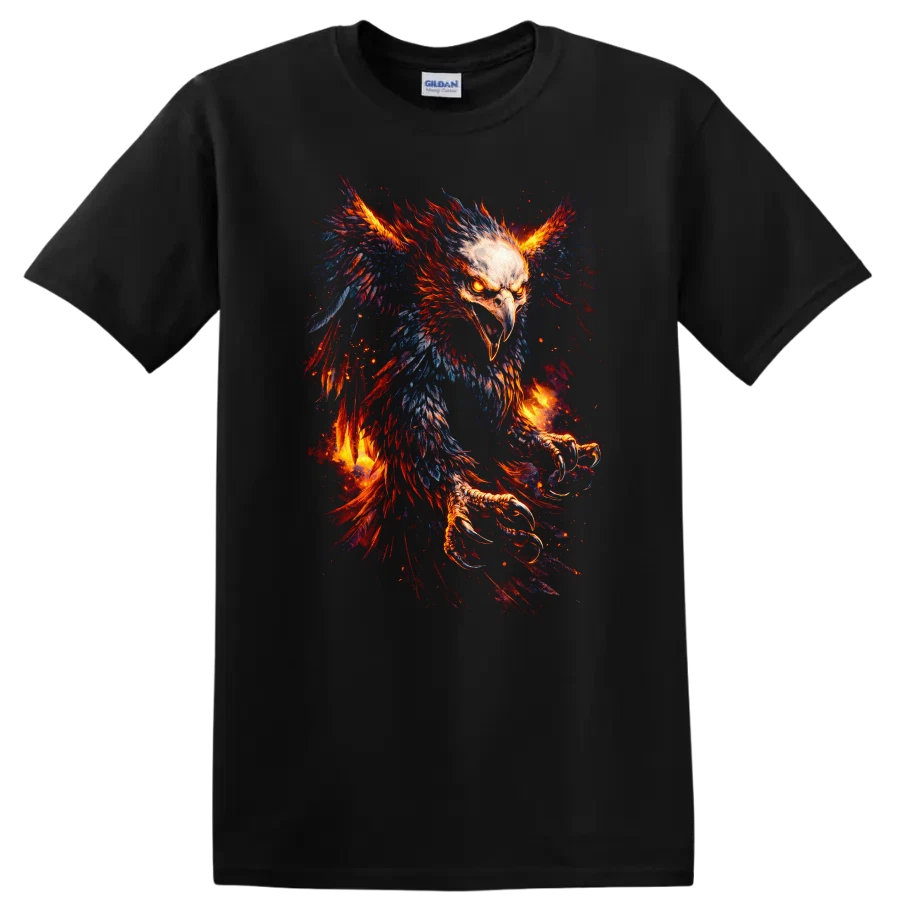 Fierce Phoenix Firebird Animal Graphic T Shirt Creative Artwork Graphic Tee