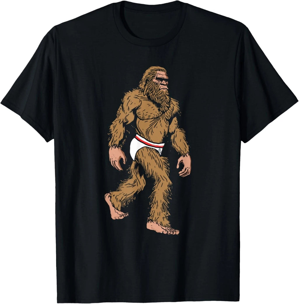 Funny Bigfoot Undies Sasquatch in Underwear Retro 80s Silly Gift Unisex T-Shirt