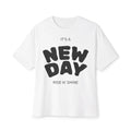Motivational Oversized Tee - "It's a New Day" Graphic Shirt, Daily [...]