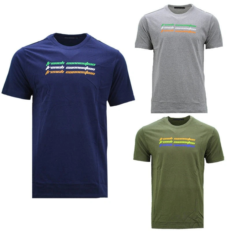 FCUK Mens T Shirts Printed Cotton Crew Neck Casual Summer French Connection Tees