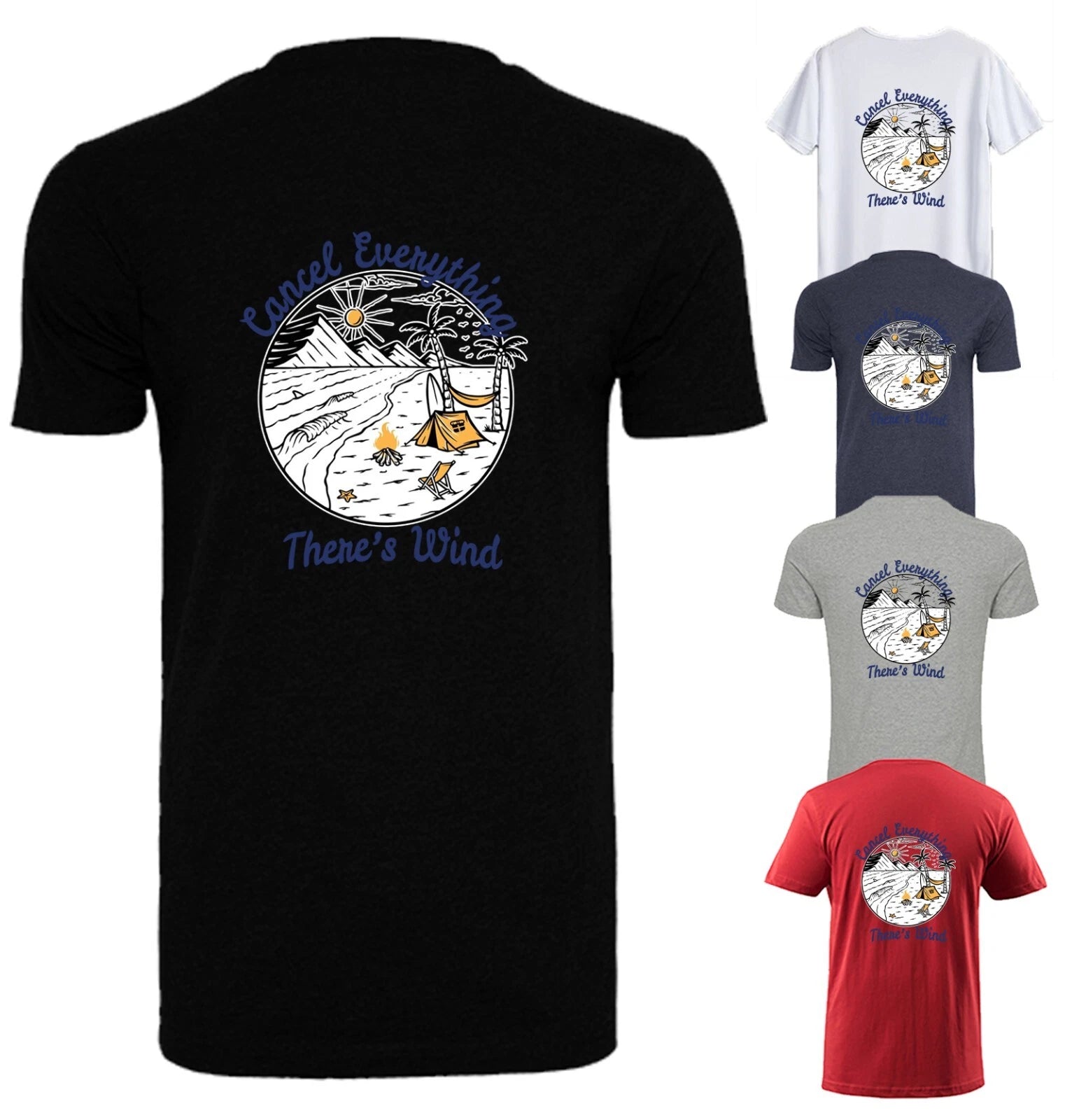 Unisex Slim Fit T-Shirt -Cancel Everything There's Wind Original Summer Crewneck