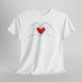 Line Art Heart Hands Love T-Shirt | Minimalist Heart Hands Tee Gift Unisex S-5XL