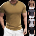 Men Fitness T-shirt For Daily Exercise Elastic Fabric Solid Color Pattern