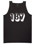 Kings of NY 187 Streetwear Bold Font Cotton Graphic Sleeveless Tank Top T-Shirt