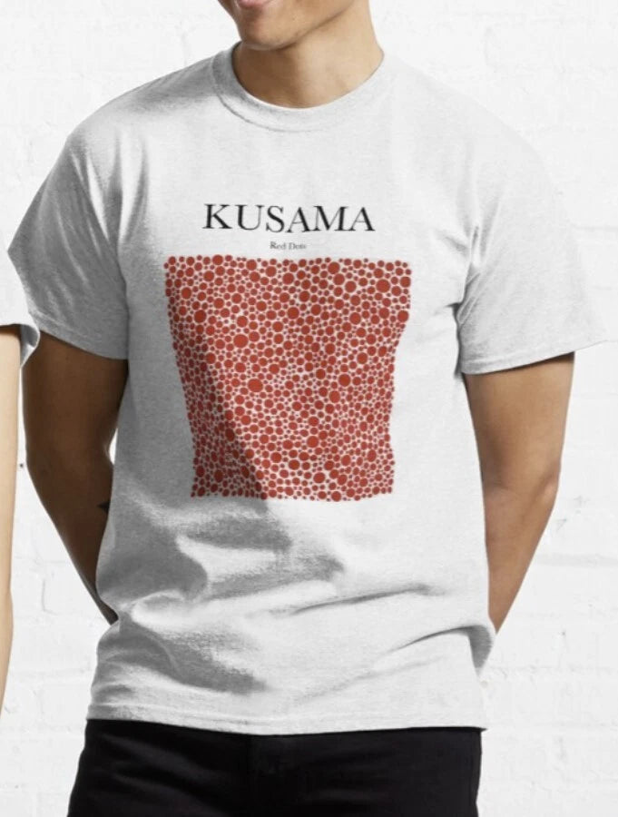Kusama Red Dots Painting T shirt - Art T shirt - %100 Cotton