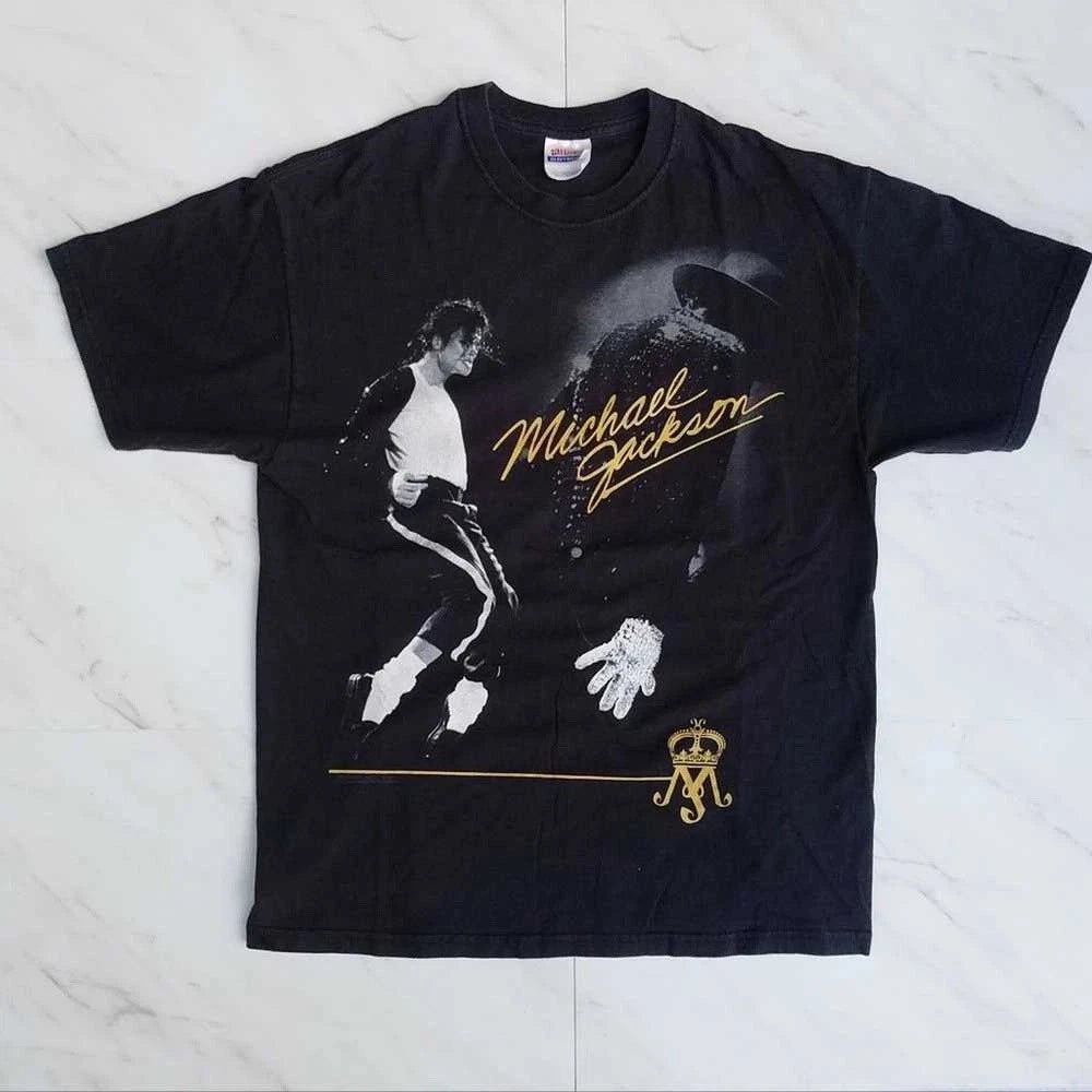 Hanes Men's Michael Jackson King of Pop T-Shirt Vintage Rare Retro Graphic Tee