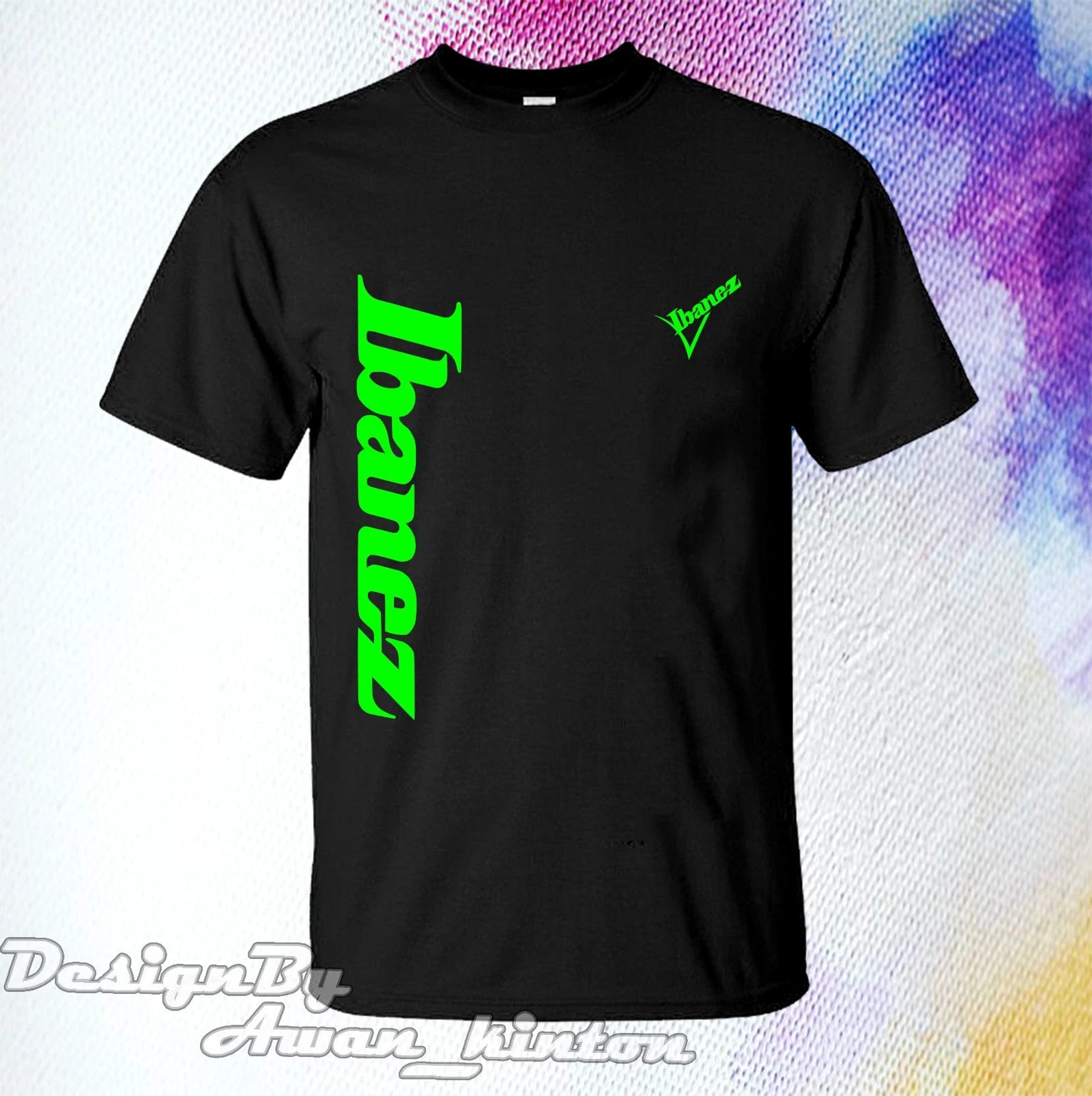 New Cotton Tshirt Ibanez Funny Logo Guitar Made In Usa