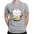 Ramen Cat Anime Japanese Kitten Eating Noodles Funny Mens Womens T-Shirts Top#D4