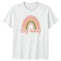Stay Groovy Womens T-Shirt Boho Rainbow Retro Birthday Gift For Her