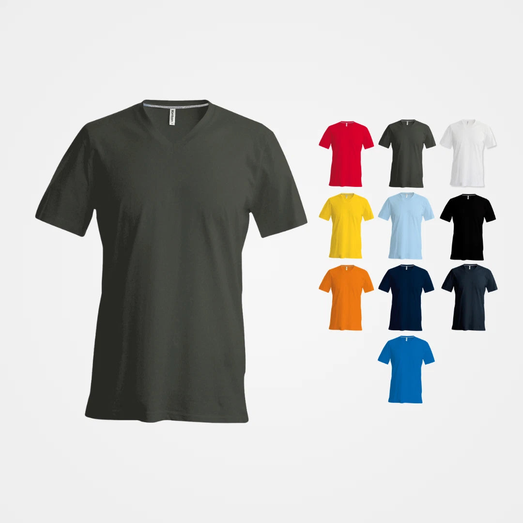 Kariban Men's short-sleeved V-neck T-shirt K357 - Mens, 100% Cotton, Oeko-Tex