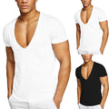 V-neck T-Shirt Sports Summer Tee Shirt Tops Athletics Simple Breathable