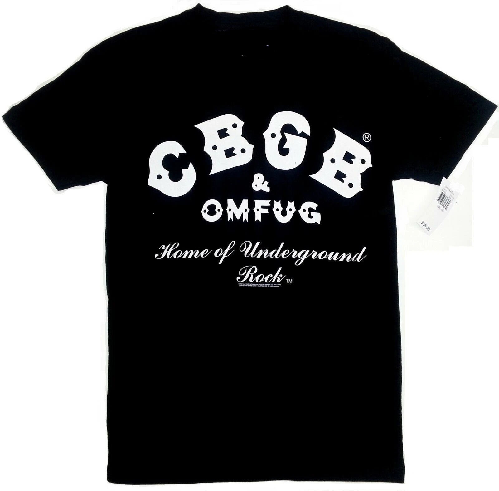 CBGB : Home Of Underground Rock - Official BLACK T-Shirt - OMFUG, punk USA