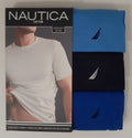 3 NAUTICA MENS COTTON BLUE GRAY WHITE CREW NECK S M L XL T-SHIRTS UNDERSHIRTS