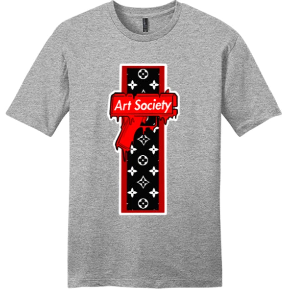NEW Art Society SUPER DRIP Tee Shirt LIGHT HEATHER GREY SM-4XLARGE MADE IN USA