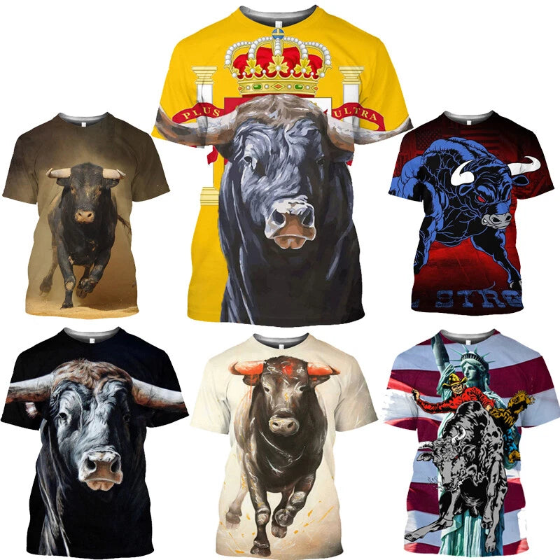 Spain Show Spanish Bullfight Trendy 3D Printed T-shirt Men Women unixes tops