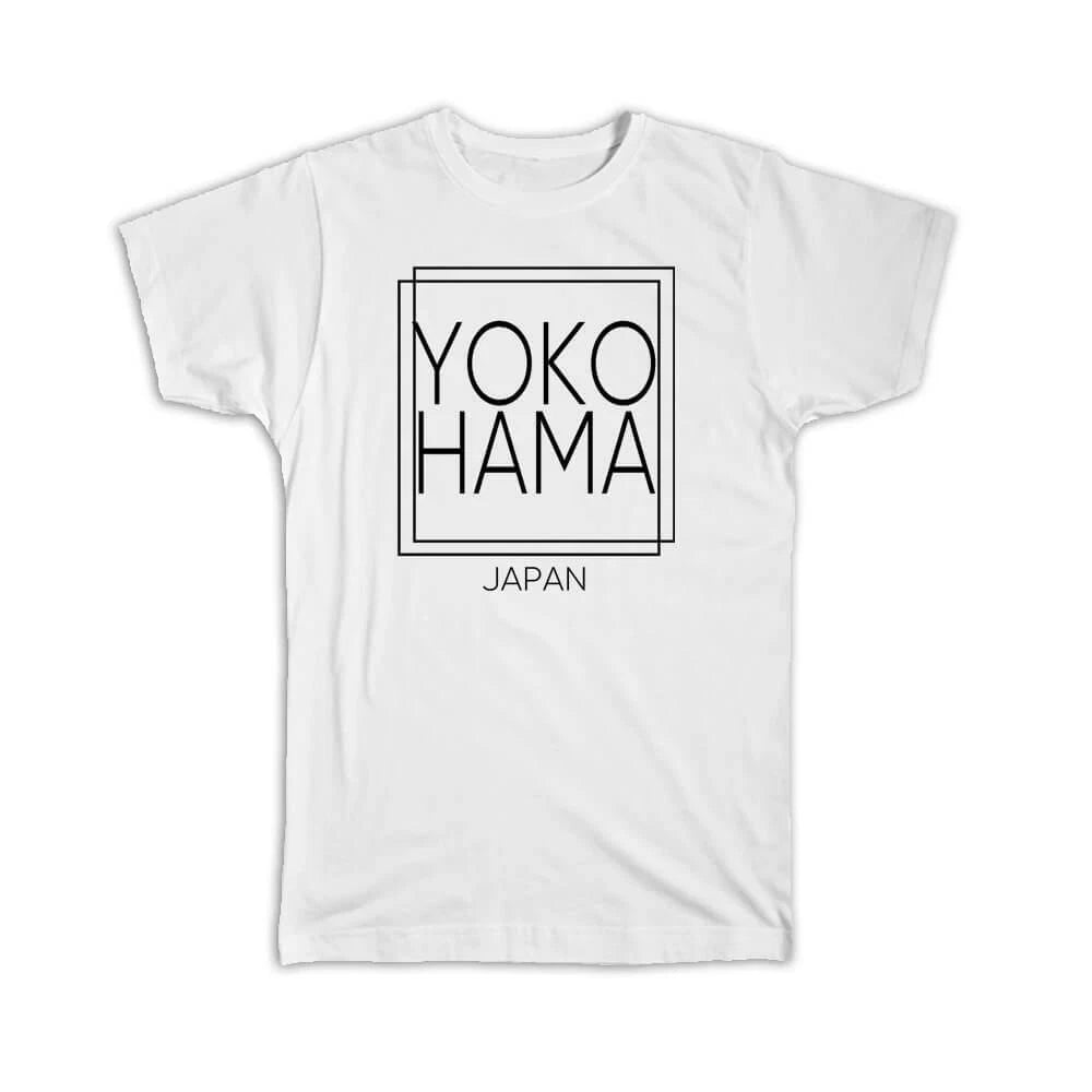 Gift T-Shirt : YOKOHAMA Japan Square Modern Minimalist Font