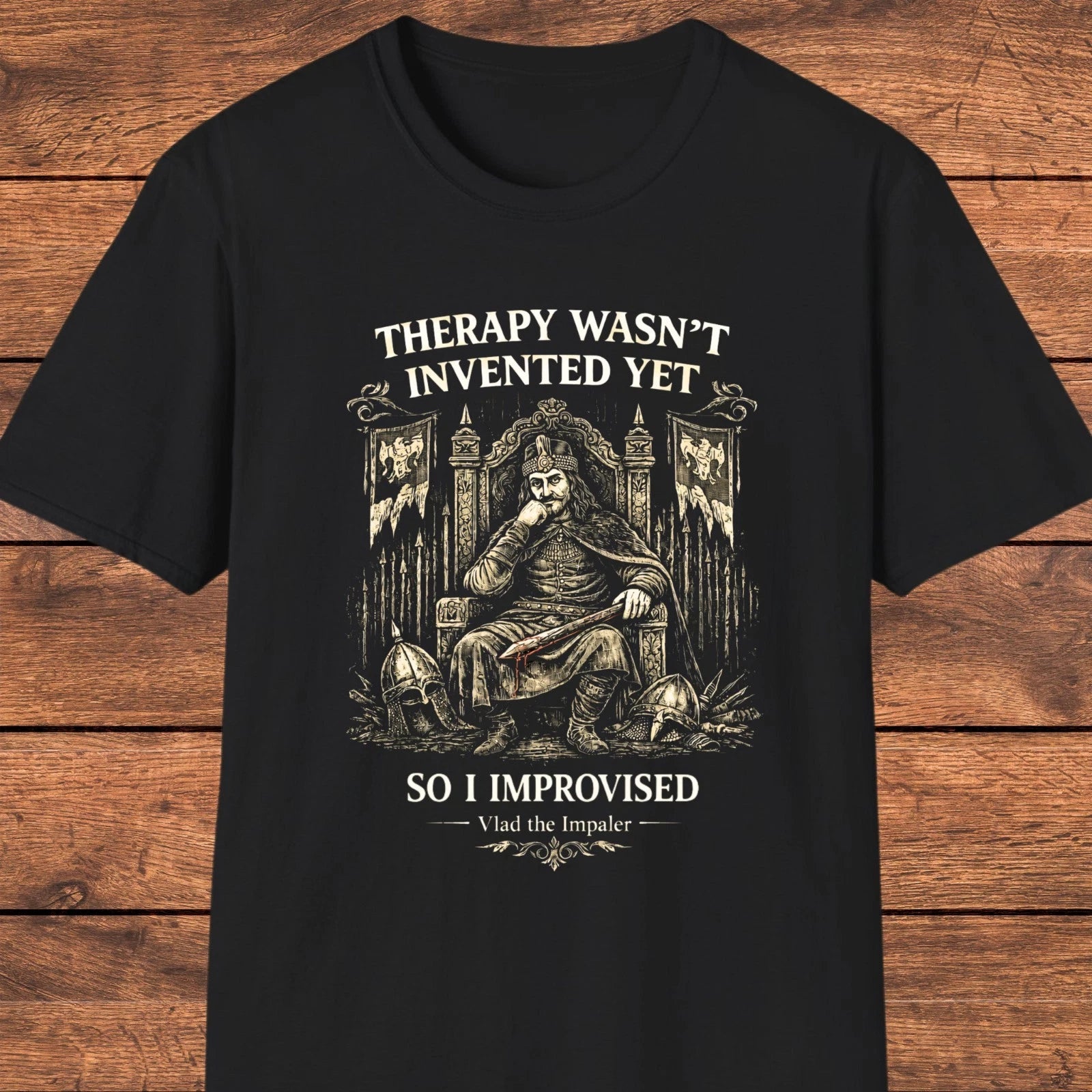 Vlad the Impaler Shirt, Medieval Dark Humor, Gothic History T Shirt, Vampire Art