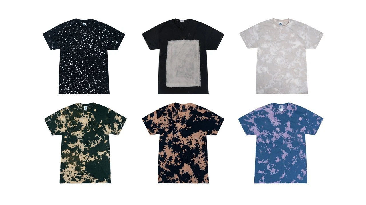 Colortone Bleach Out Tie Dye T-Shirt Multiple Colors Adult  S-3XL Cotton Lot