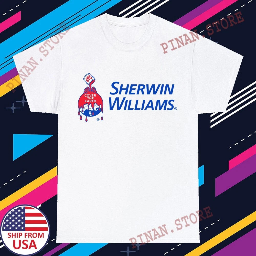 Sherwin Williams Paints Men's White Grey Size S-5XL