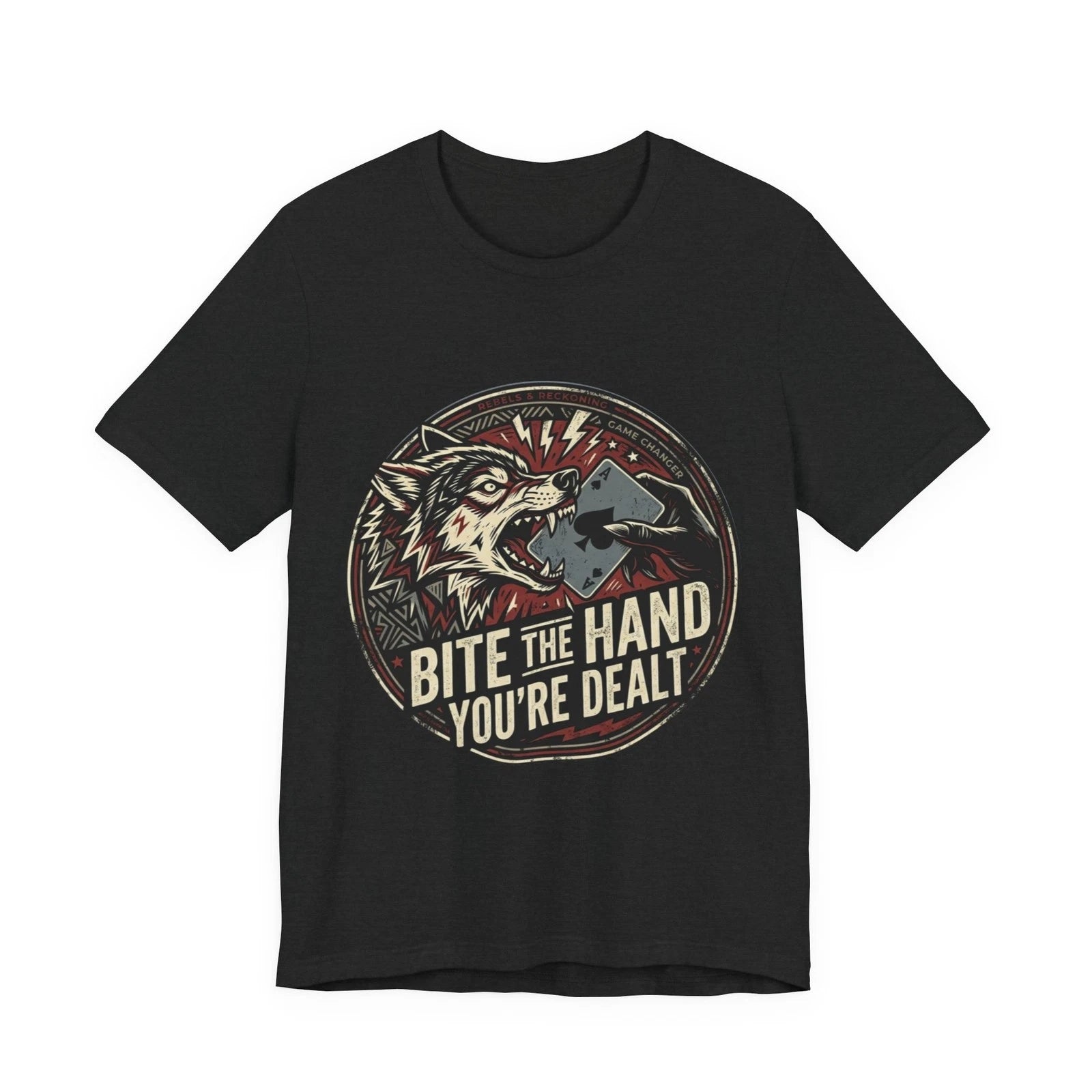 Bite The Hand You're Dealt T-Shirt | Edgy Graphic Tee, Dark Aesthetic Wolf