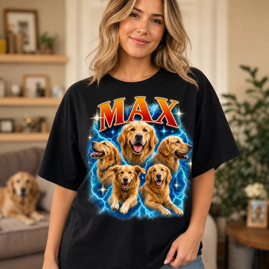 Personalised Bootleg Dog Photo Women T Shirt