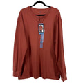 GAP Size Large Jersey Henley Burnt Orange Long Sleeve Cotton Casual Mens NEW