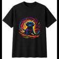 Puppy Psychedelic Dog Cute Mens T-Shirt Black 100% Cotton Adorable Novelty
