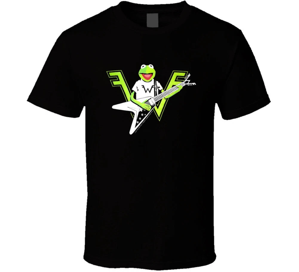 Kermit The Frog Playing The Guitar Weezer Logo T Shirt