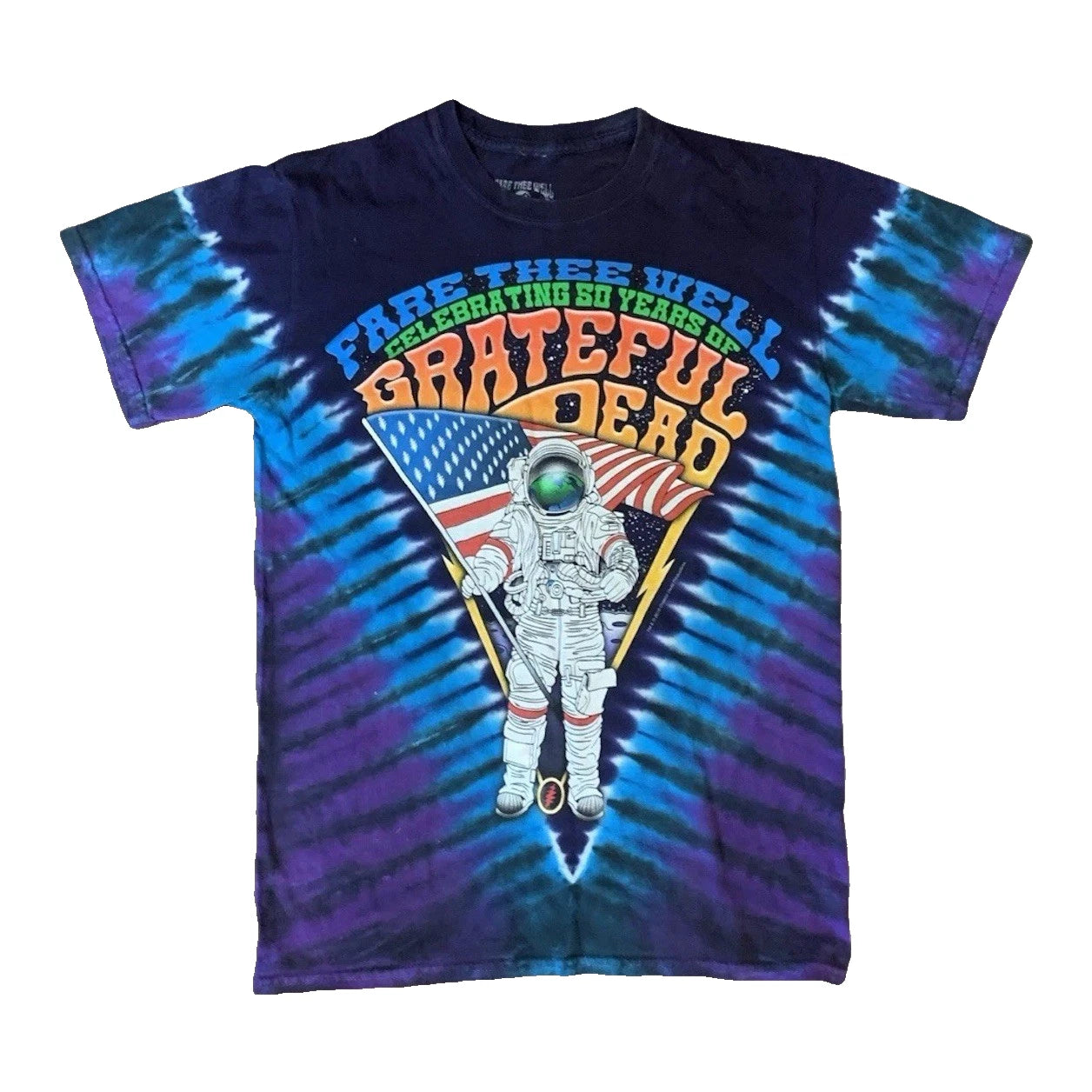 Grateful Dead Fare Thee Well 50th Anniversary T-Shirt Mens Tie Dye Astronaut S/M