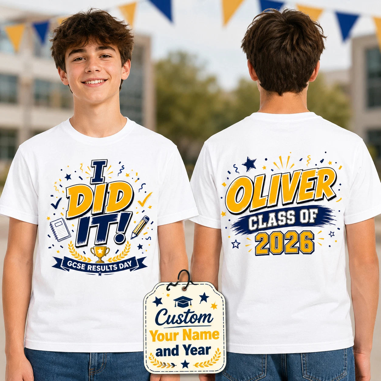 Personalised GCSE Results Day Boys T Shirt