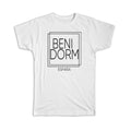Gift T-Shirt : BENIDORM Spain Square Modern Minimalist Font