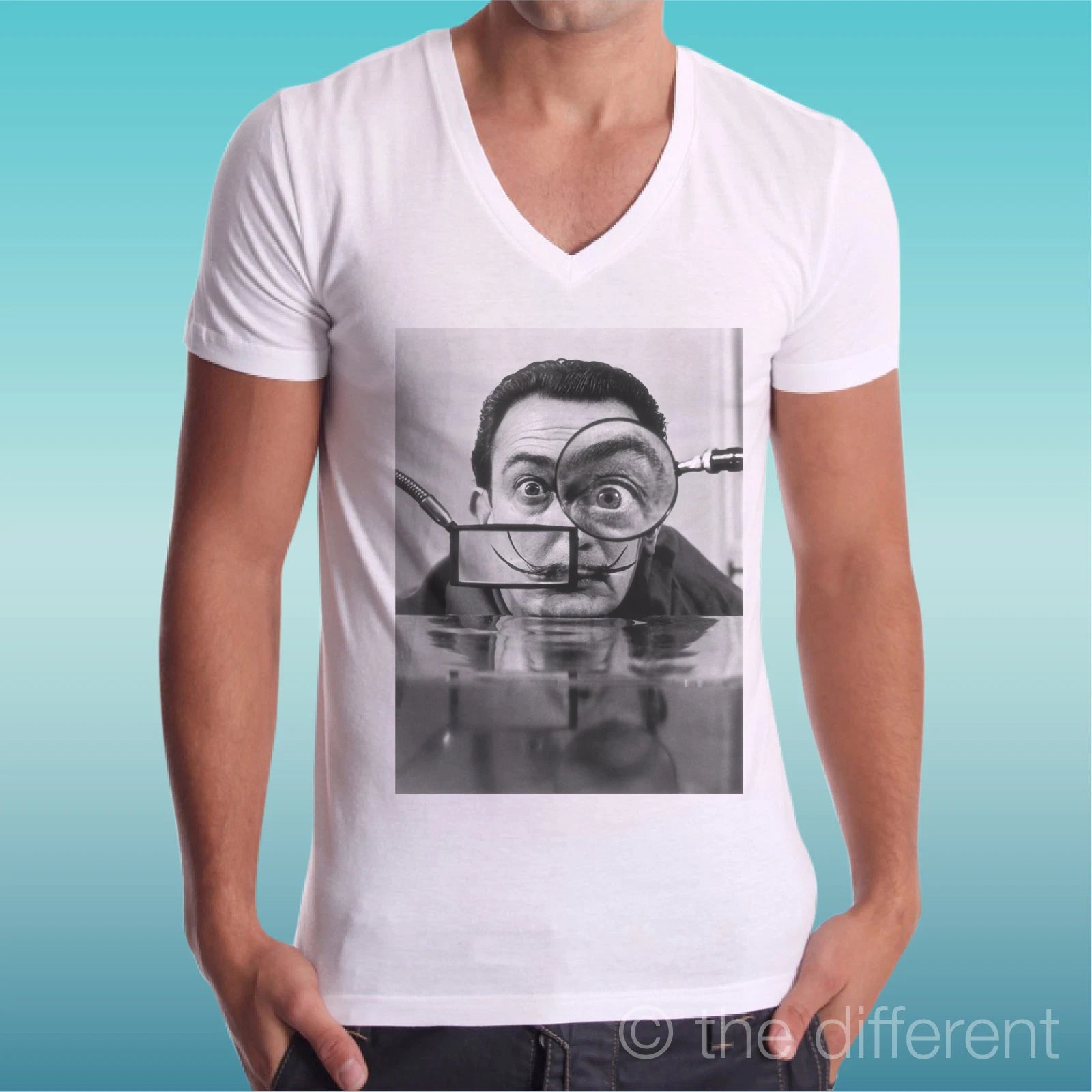 Men's T-Shirt V "Salvador Dalì Glasses Moustache" Gift Idea Road To Happiness