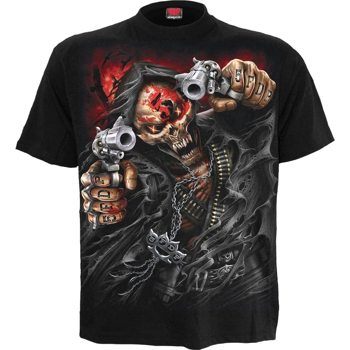 Five Finger Death Punch T-Shirt: Assassin (Black) (Back Print) OFFICIAL NEW