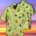 Mens Button Down Shirts Funny Avocado Fruit Printed Hawaiian Tops Novelty Ugly
