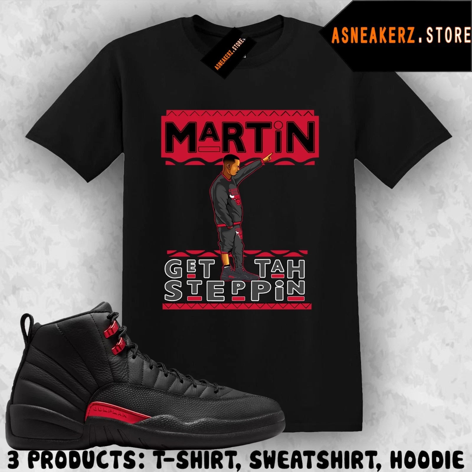 Tee Shirt Matching AJ 12 Bloodline 2026 Match Sneaker Sneakerhead Martin T-Shirt