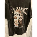 PARADISE Graphic T Shirt Mens Black Washed Oversized Fit Size L