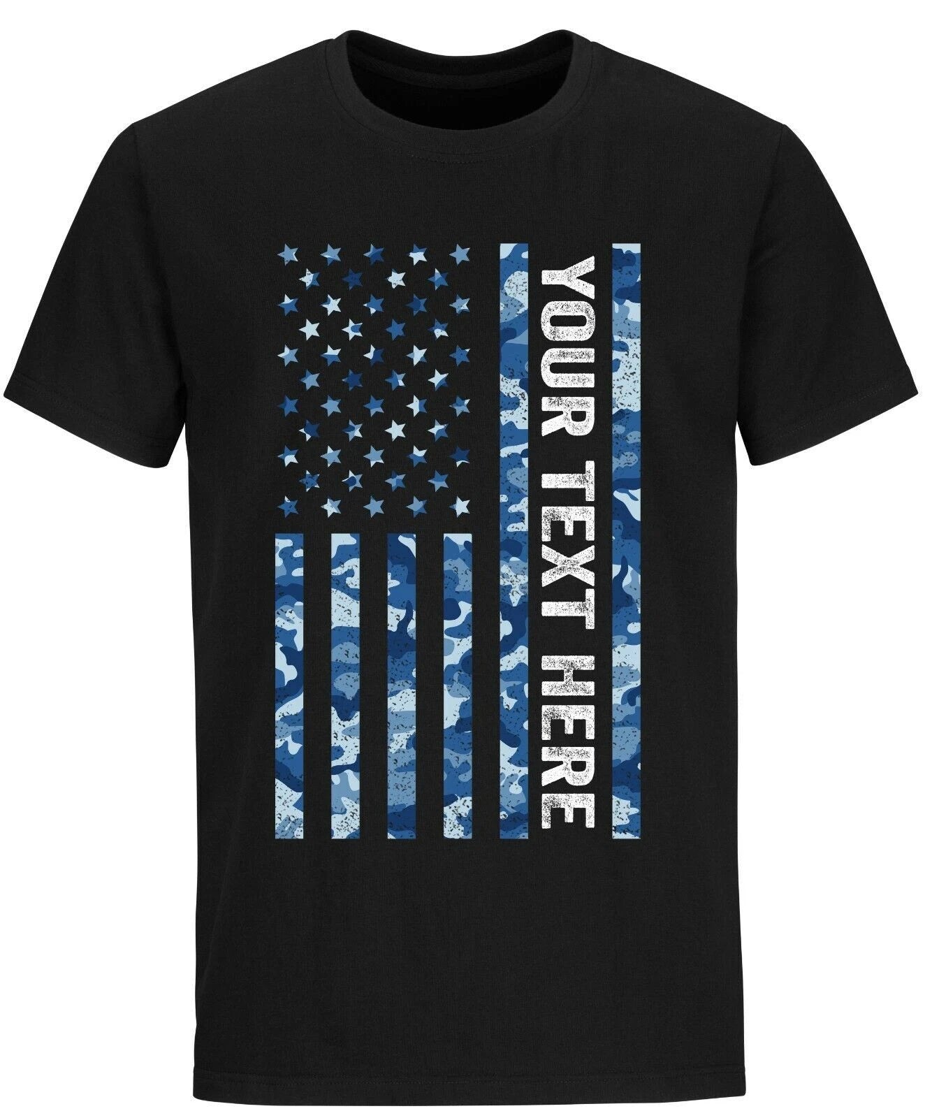 Custom Made Shirt USA Flag Marine Patriotic Personalized T-shirt Add Your Text